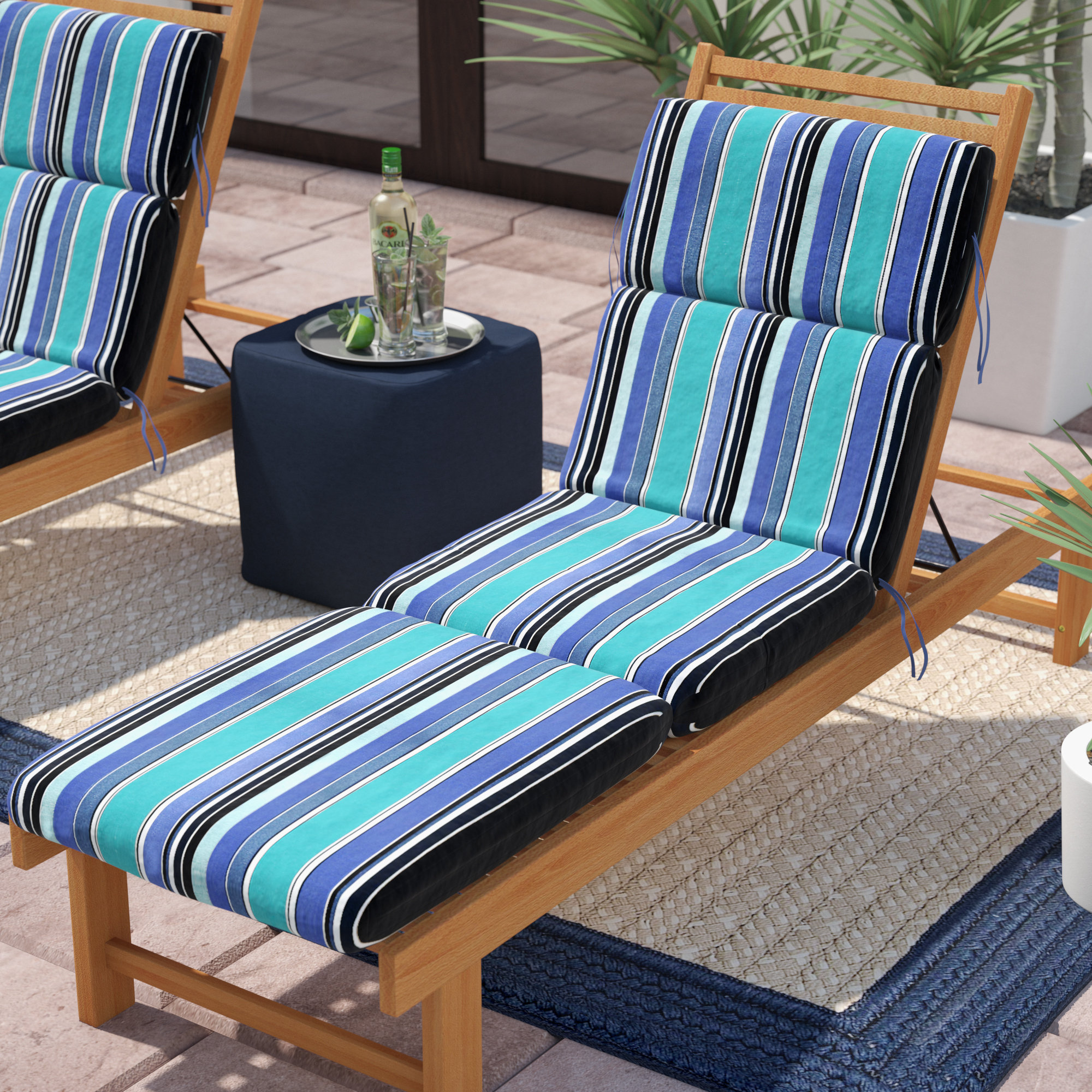 Beachcrest Home Dolce Oasis Indoor/Outdoor Sunbrella Chaise Lounge - Beachcrest Home Dolce Oasis Indoor/Outdoor Sunbrella Chaise Lounge