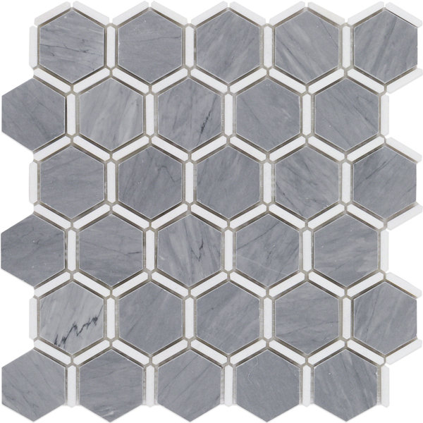 Ambrosia 2 x 2 Marble Mosaic Tile in Gray/White by Splashback Tile