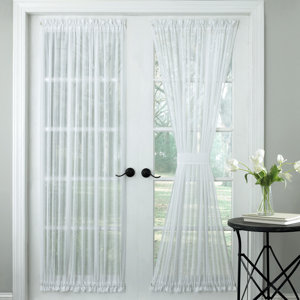 Micro Stripe Semi-Sheer Rod Pocket Single Curtain Panel