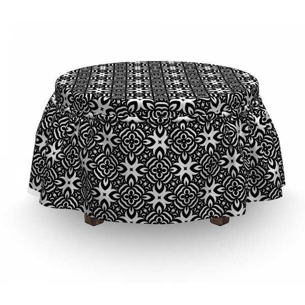 Monochrome Details Ottoman Slipcover (Set Of 2) By East Urban Home