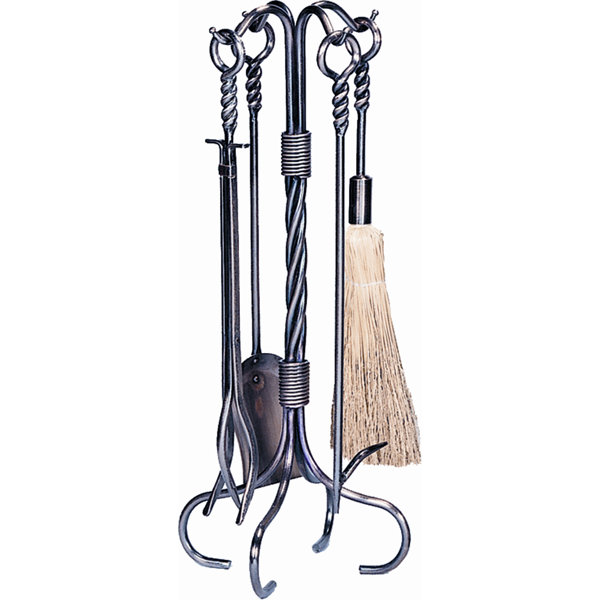 4 Piece Antique Copper Fireplace Tool Set With Stand by Uniflame Corporation
