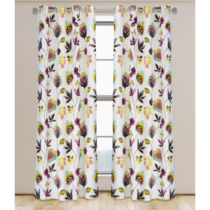 Eden Nature/Floral Semi-Sheer Grommet Panel Pair (Set of 2)