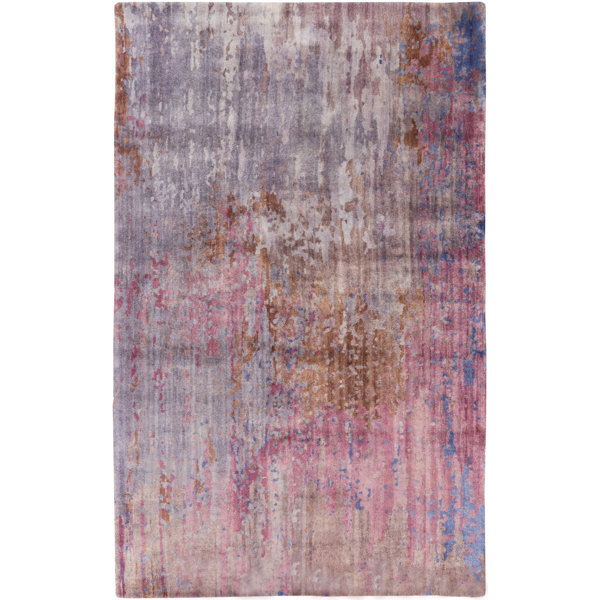 Surya Watercolor Abstract Hand Knotted Wool Pink Area Rug Perigold