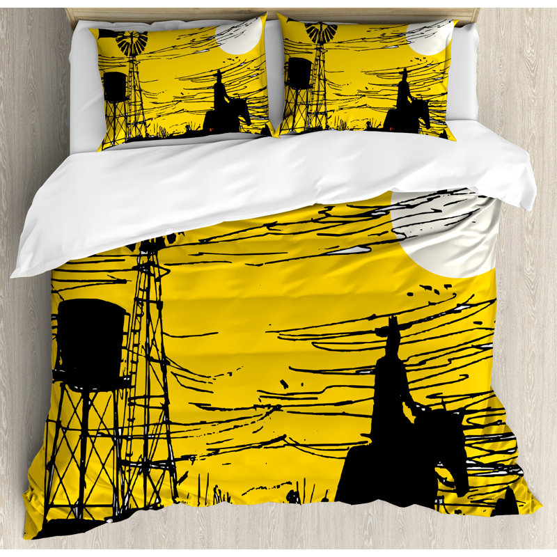 Ambesonne Windmill Australian Outback Inspired Artwork Cowboy On