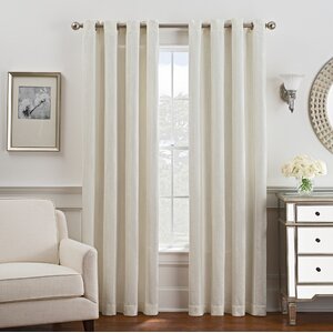 Stripped Blackout Grommet Single Curtain Panel