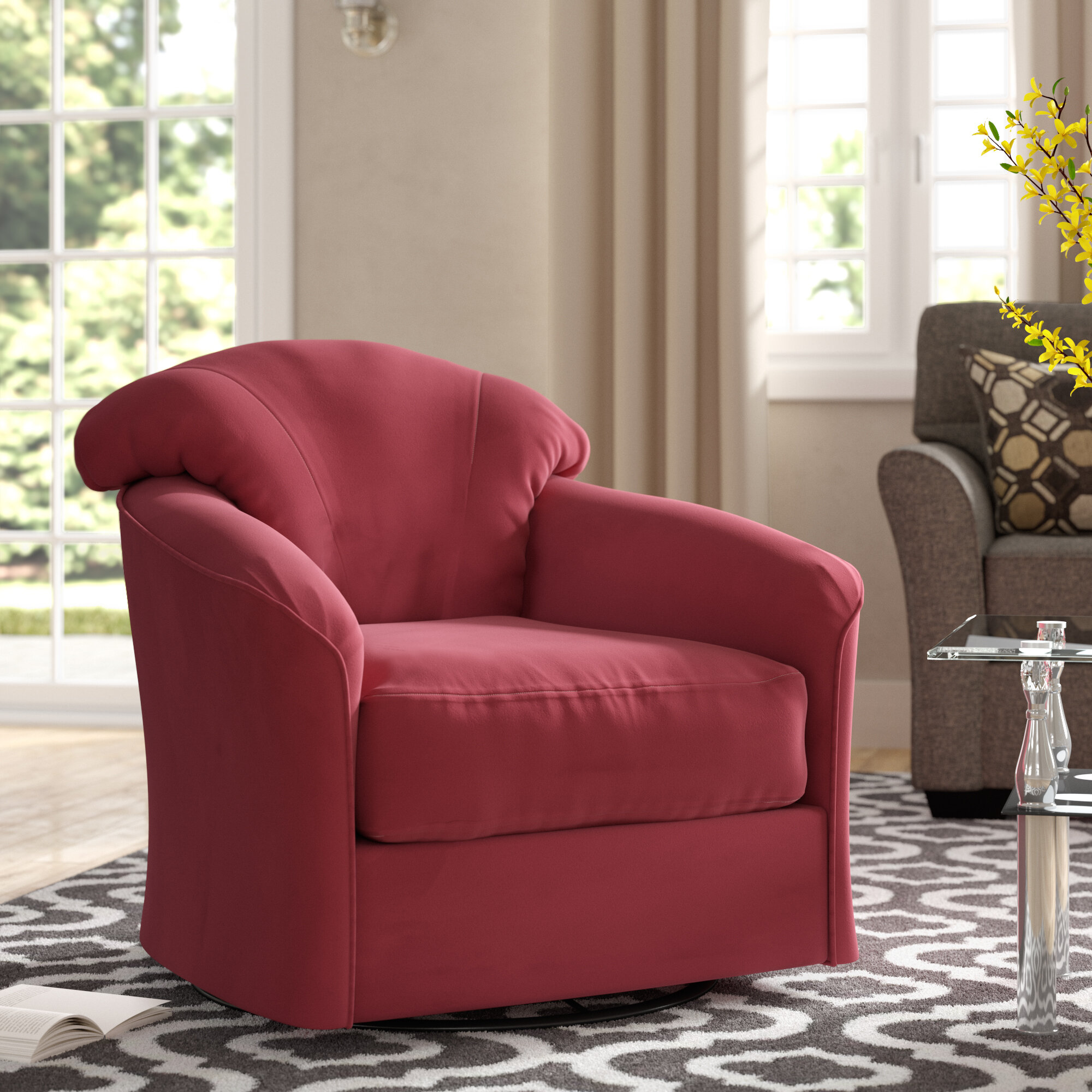 Klaussner Furniture Exeter Swivel Barrel Chair Reviews Wayfair
