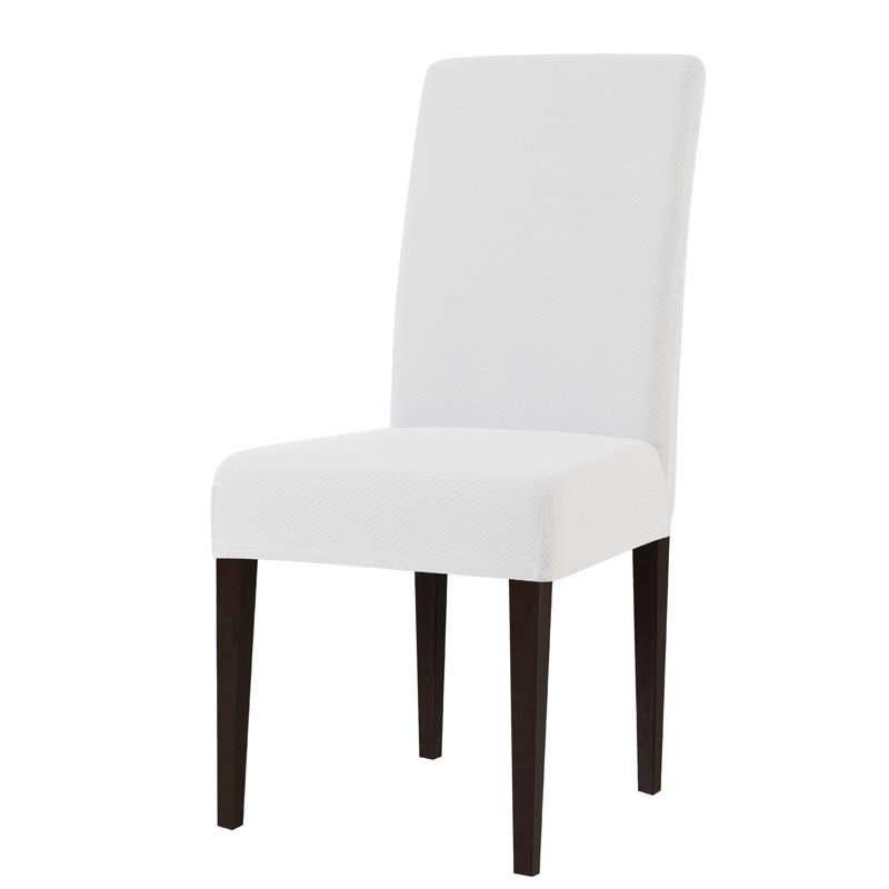 Subrtex Knit Box Cushion Dining Chair Slipcover Reviews Wayfair Knit Box Cushion Dining Chair Slipcover
