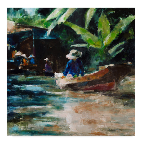 Winston Porter Sunny Boat Acrylic Painting Print On Wrapped