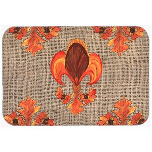 Thanksgiving Turkey Fleur De Lis Kitchen/Bath Mat