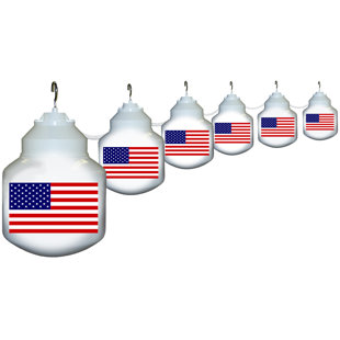Best 6-Light American Flag String Lights By Polymer Products Outdoor Lighting 6-Light American Flag String Lights By Polymer Products Outdoor Lighting