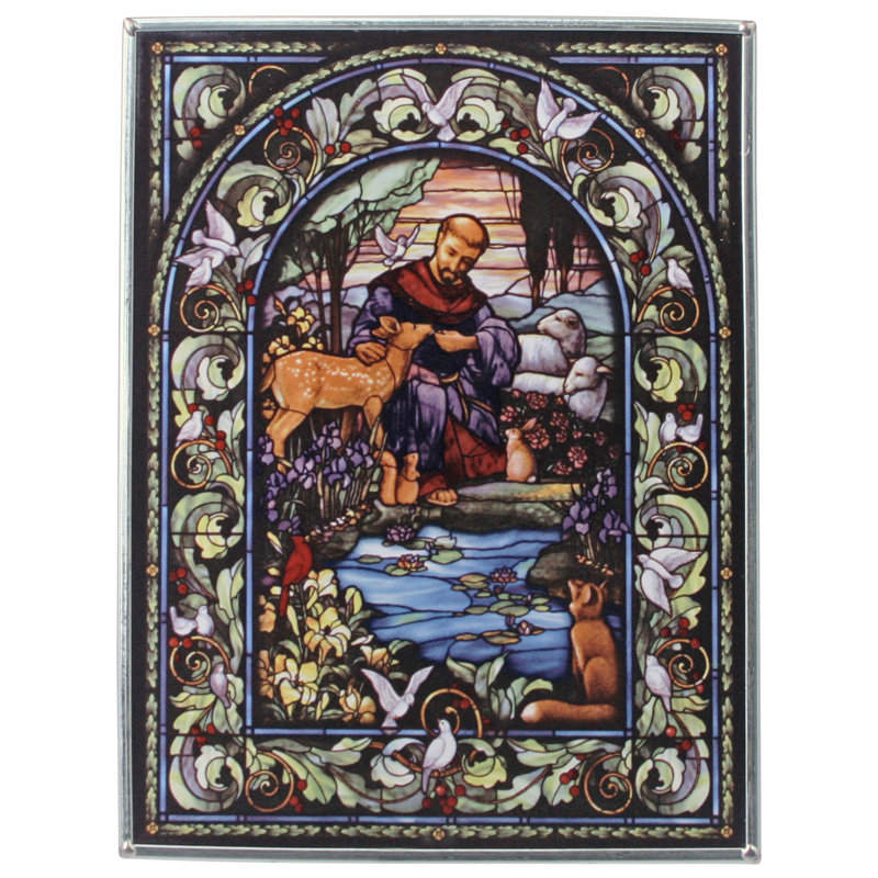 Design Toscano Saint Francis Patron Saint Of Animals Art Glass