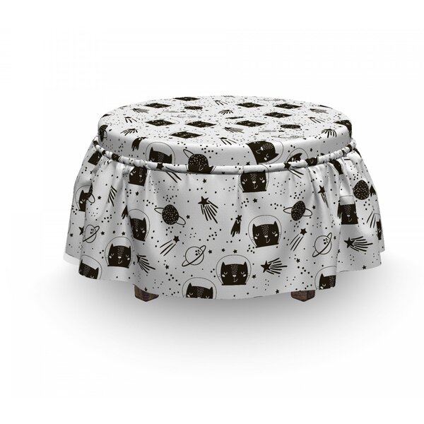 Cats In Outer Space Ottoman Slipcover (Set Of 2) By East Urban Home