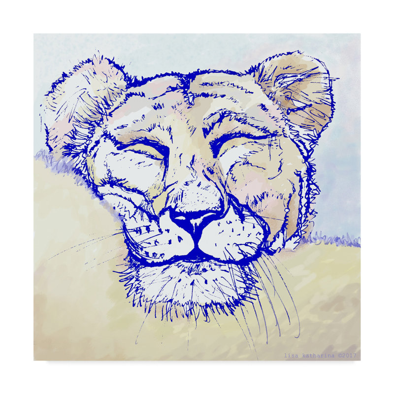 Trademark Art Lion Sleeping Acrylic Painting Print On Wrapped