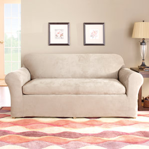 Stretch Suede Separate Seat Box Cushion Sofa Slipcover By Sure Fit Stretch Suede Separate Seat Box Cushion Sofa Slipcover By Sure Fit Reviews