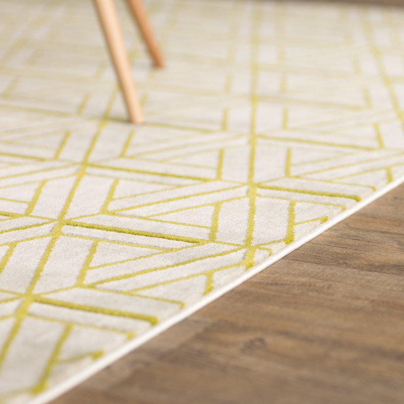Langley Street Ginsberg Light Gray/Lime Area Rug & Reviews Wayfair