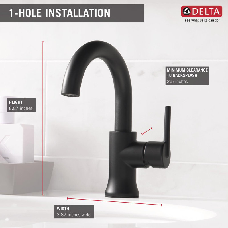 Delta Trinsic Single Hole Bathroom Faucet And Diamond Seal Trinsic Single Hole Bathroom Faucet And Diamond Seal Technology
