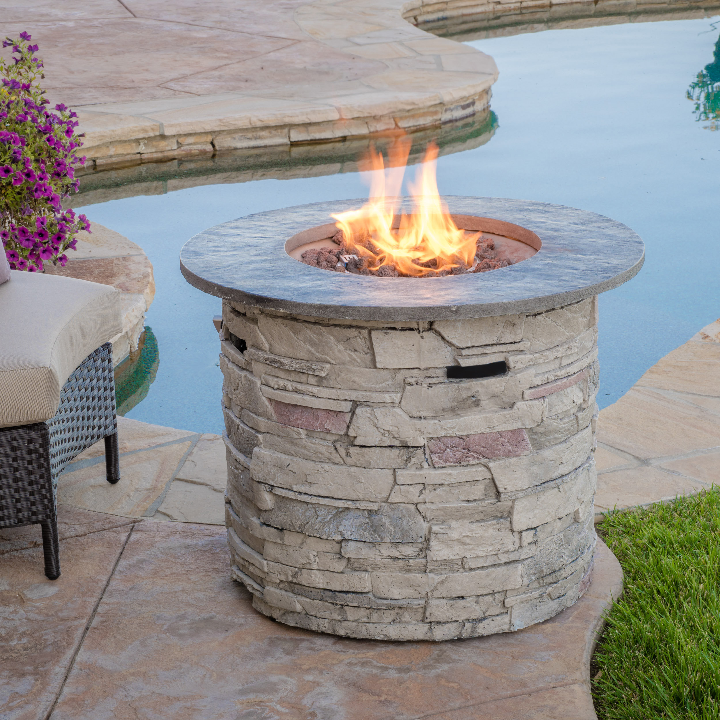 Playa Stone Propane Fire Pit Table Reviews Allmodern Playa Stone Propane Fire Pit Table