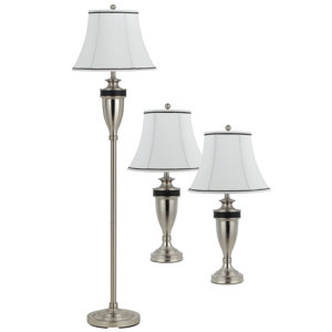 Gladys 3 Piece Table and Floor Lamp Set