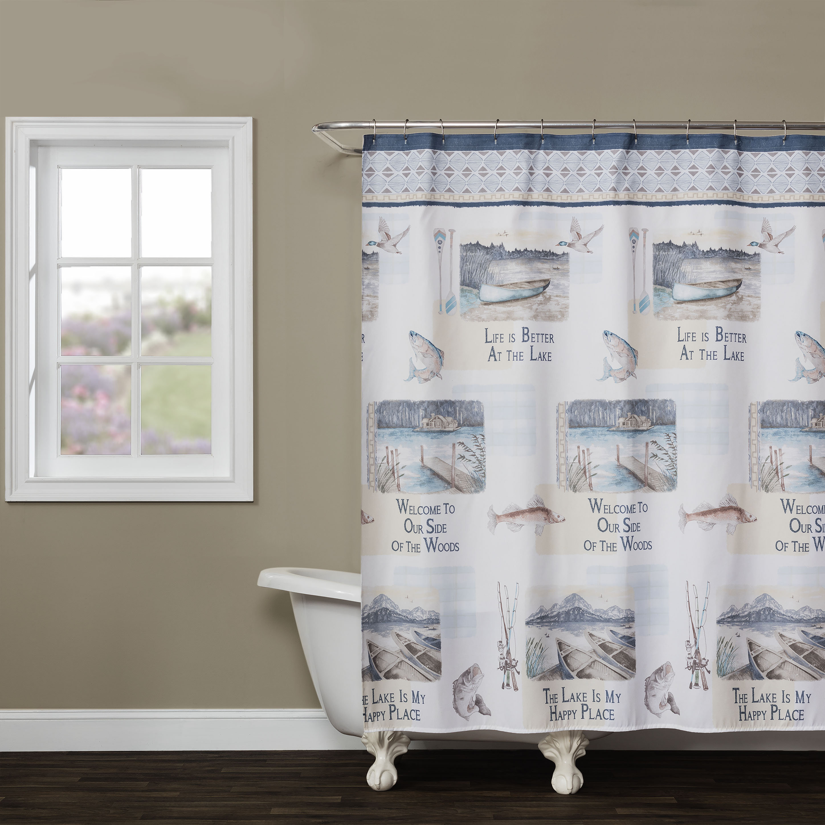 Millwood Pines Forshee Lake Fabric Single Shower Curtain Wayfair