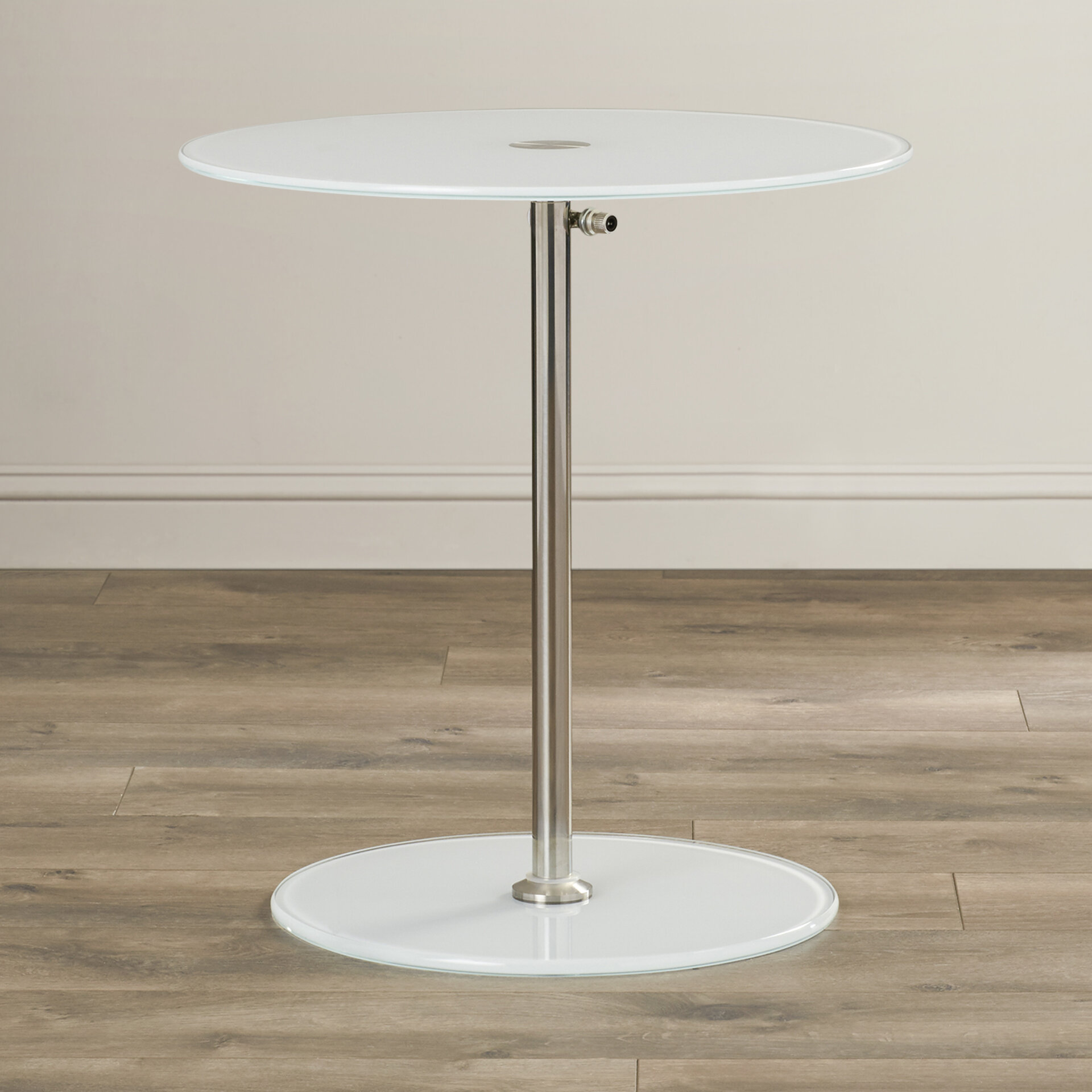 glass end table with lamp