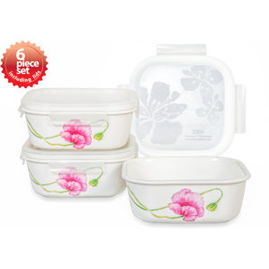 Ceramic Food Storage You Ll Love Wayfair Sophie Square 3 Container Food Storage Set