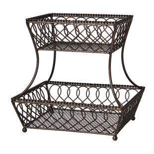 2 Tier Fruit Basket Wayfair Ca Loop And Lattice Rectangular 2 Tier Fruit Bowl Basket