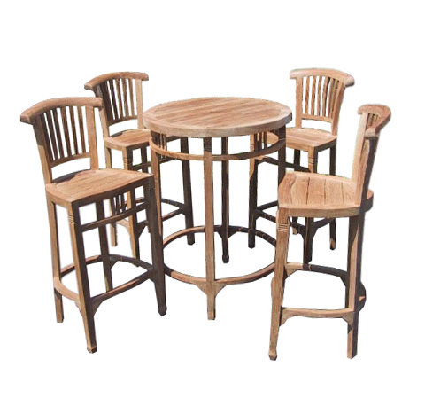 Elias 5 Piece Teak Bar Height Dining Set by Rosecliff Heights