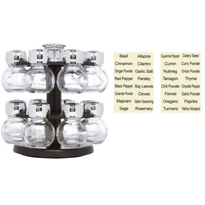 Revolving Carousel 16 Jar Spice Jar & Rack Set