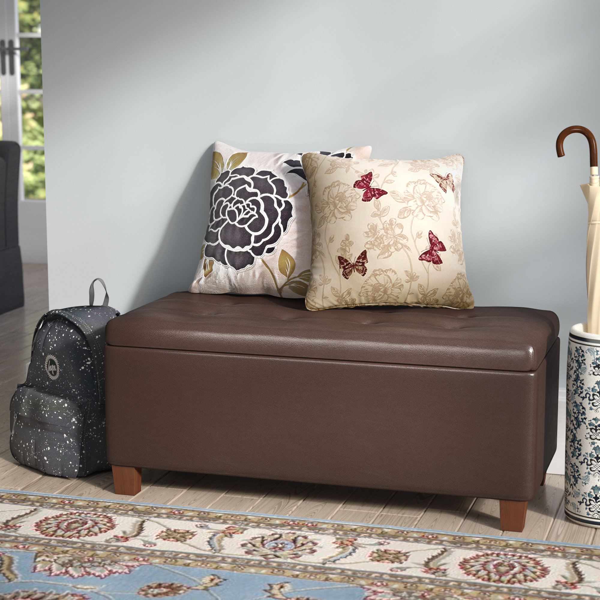Andover Mills Tamesbury Faux Leather Storage Bench Reviews Wayfair