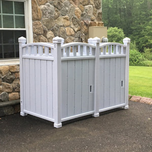 6 ft. 6 in. W x 3 ft. 8 in. D Plastic Horizontal Garbage Shed