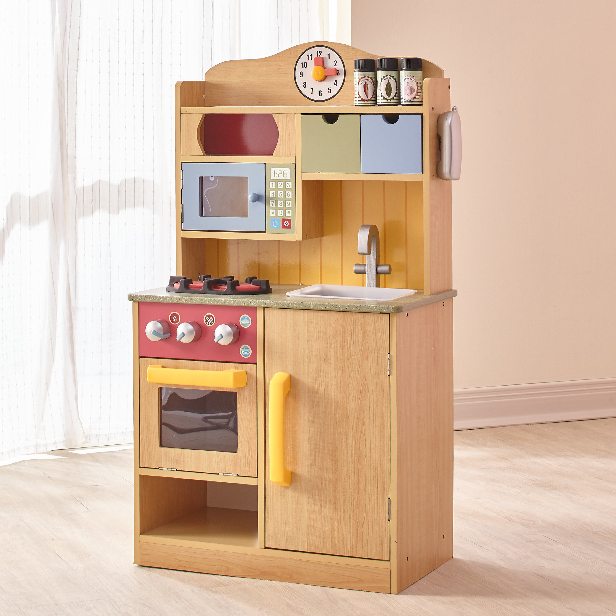 wooden childrens kitchen set