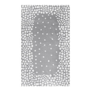 Carlos Wild Flower 100% Cotton Hand-Woven Gray Area Rug