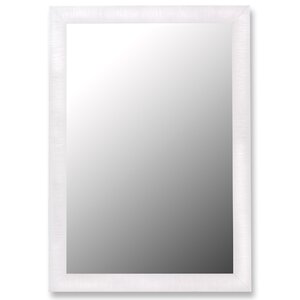 Glossy White Petite Ribbed Wall Mirror