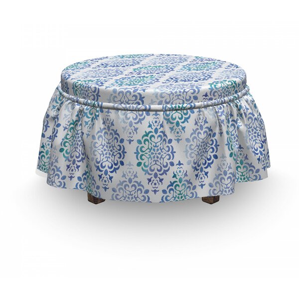 Moroccan Element 2 Piece Box Cushion Ottoman Slipcover Set By East Urban Home