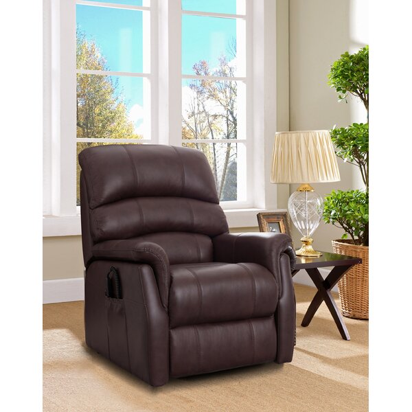 Perrault Leather Power Lift Assist Recliner By Winston Porter