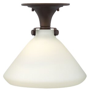 Bunnell 1-Light Glass Shade Semi Flush Mount