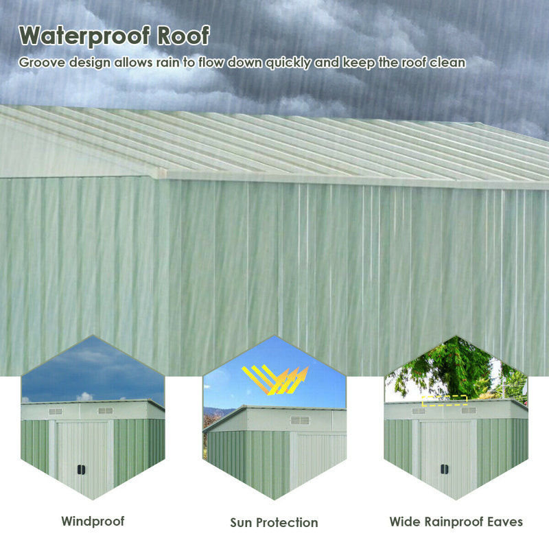 Wanme 4 Ft W X 6 Ft 4 In D Metal Tool Shed Wayfair