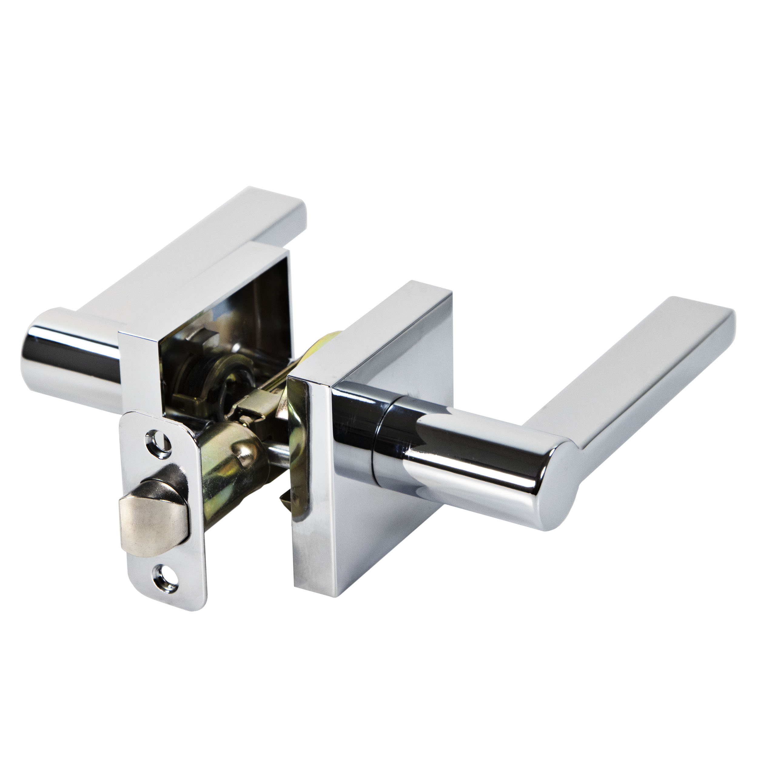 Ultra Security Freehold Flat Bar Door Lever Polished Chrome