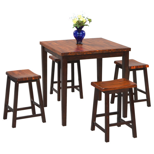 Weitzel 5 Piece Solid Wood Dining Set by Red Barrel Studio Red Barrel Studio