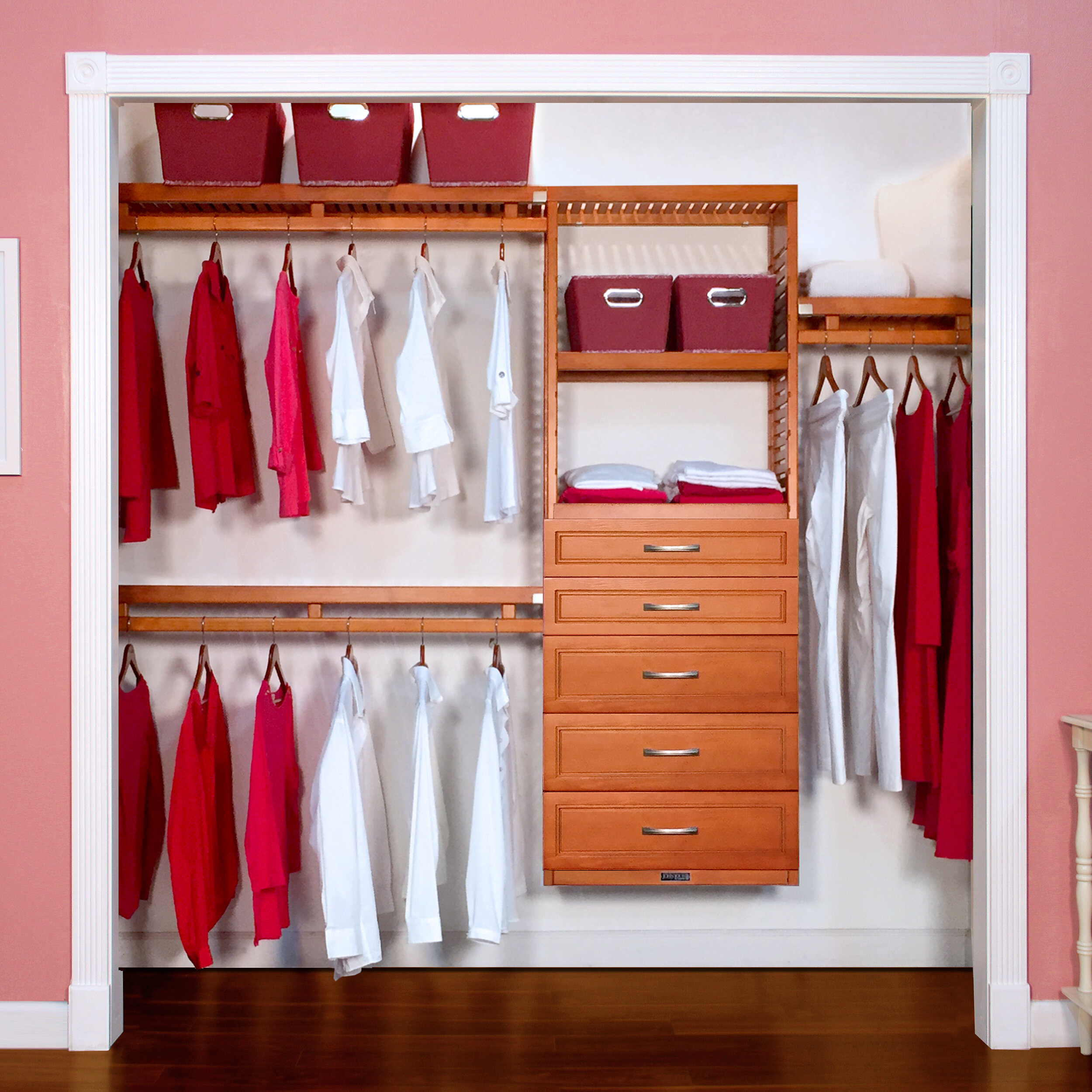 John Louis Home 48 W 120 W Woodcrest Closet System Wayfair