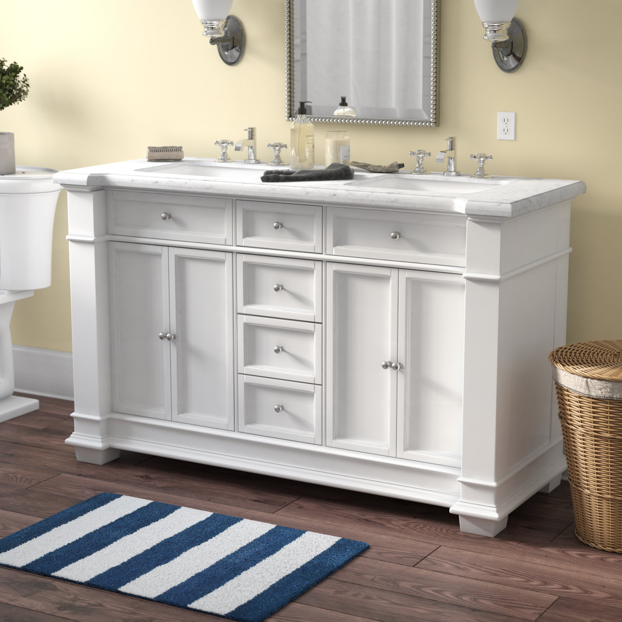 Three Posts Merrimack 60 Double Bathroom Vanity Set Reviews Wayfair Three Posts Merrimack 60 Double Bathroom Vanity Set Reviews Wayfair