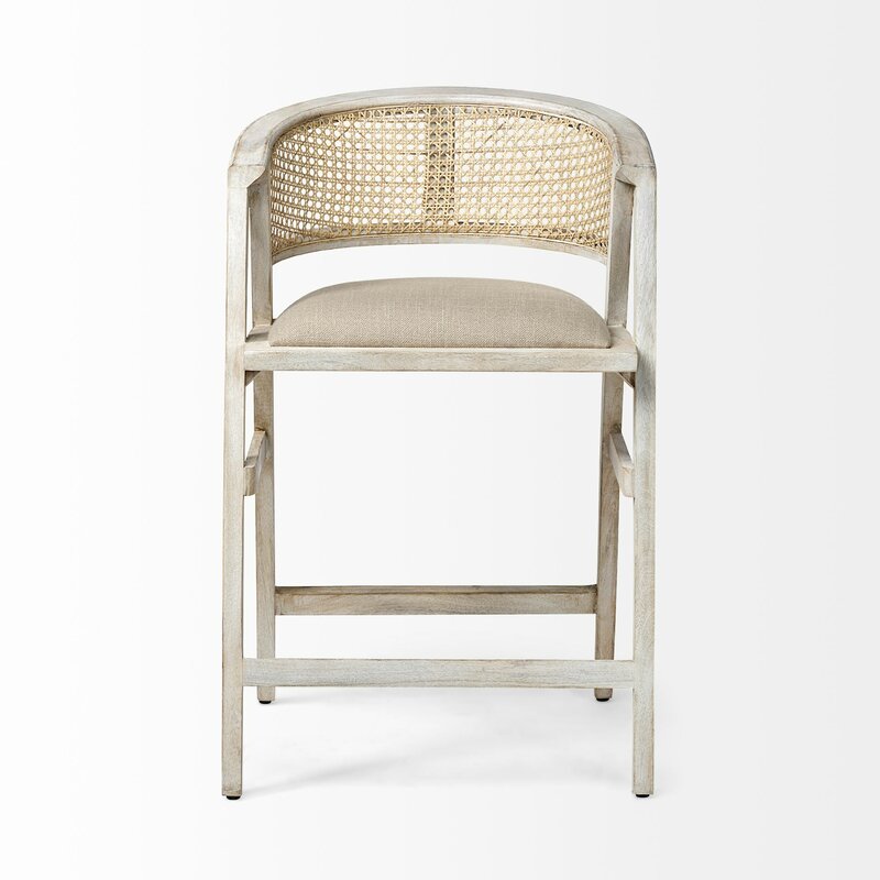 Rosecliff Heights Emelia Solid Wood Arm Chair In Whitewashed Wayfair