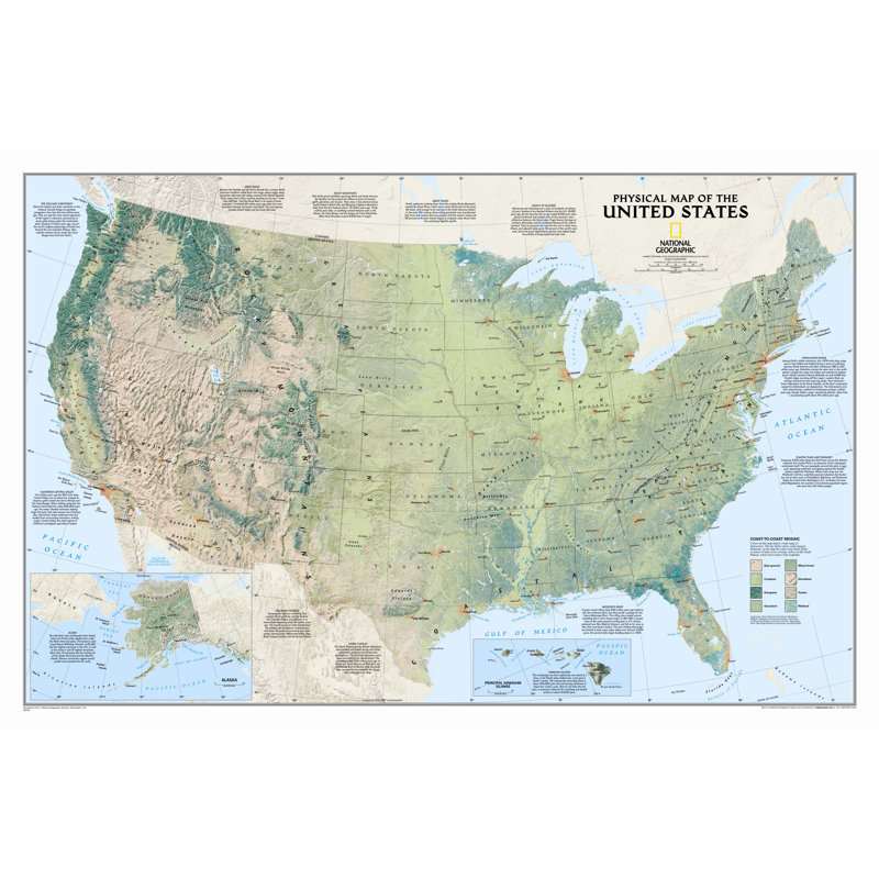 Geographic Map Of The Us National Geographic Maps United States Physical Wall Map | Wayfair