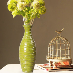 Jarnigan Decorative Wood Horizontal Wave Design Vase