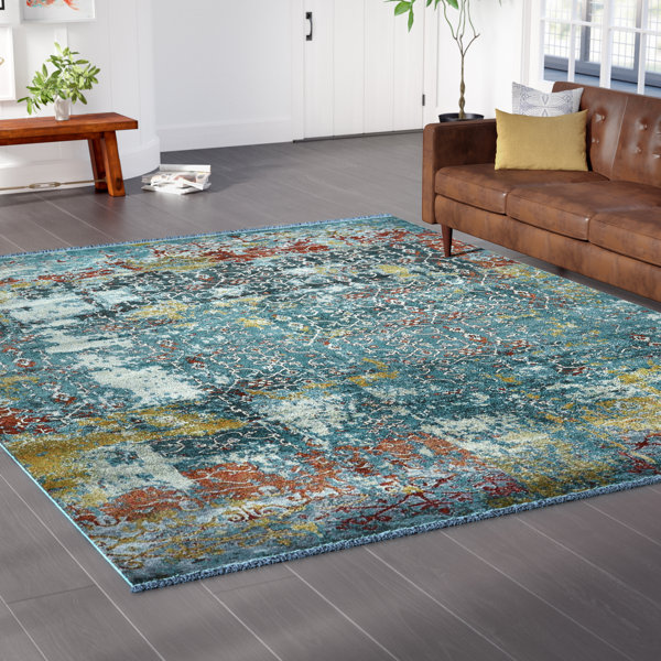 Lonerock Blue Area Rug by Bungalow Rose
