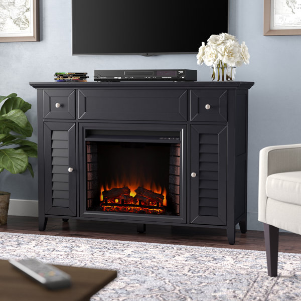 CherryWood TV Stand with Electric Fireplace by Alcott Hill