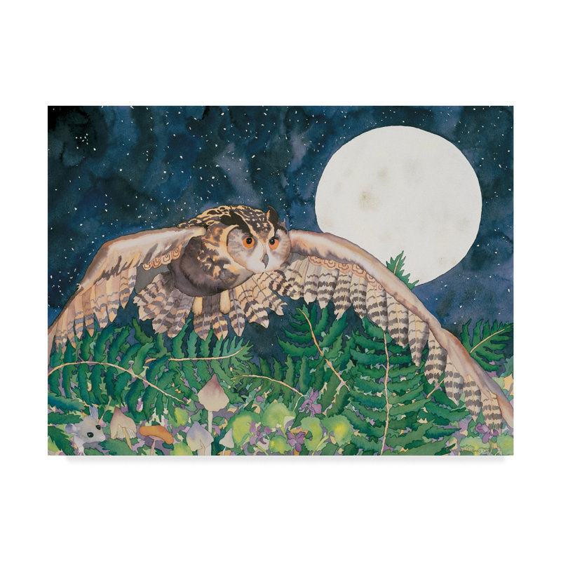Trademark Art Eagle Owl Watercolor Painting Print On Wrapped