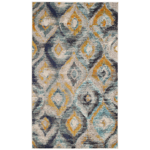 Theresa Blue Area Rug by Bungalow Rose