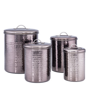 Black Pearl Hammered 4 Piece Kitchen Canister Set