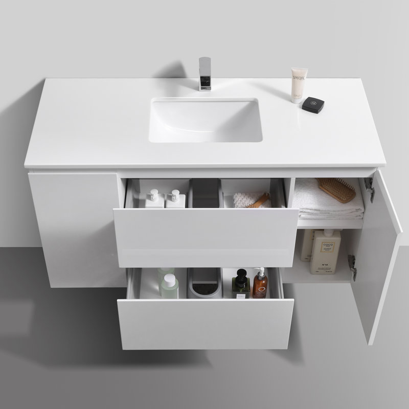 Orren Ellis Layla Mae 48 Quot Wall Mounted Single Bathroom